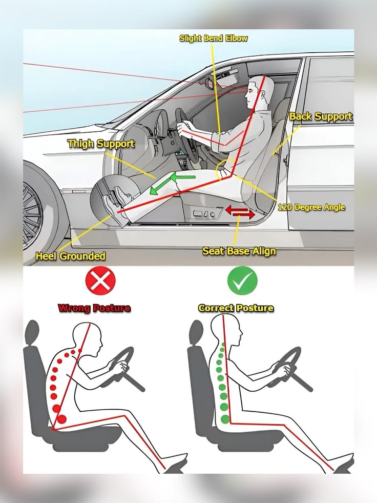 Correct driving posture and seat position